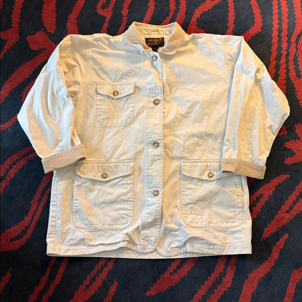 Vintage Eddie Bauer Jacket Mens Large Chore Coat with Corduroy Collar